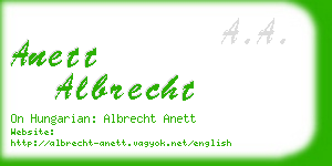anett albrecht business card